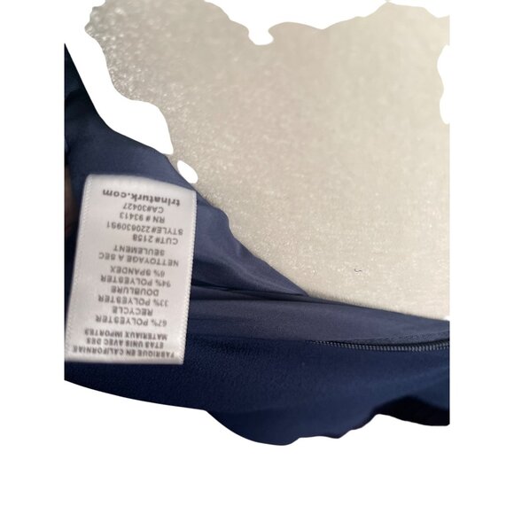 Trina Turk Alena Ink Blue Fringe Hem Sleeveless Cocktail Party Dress Size 8 - Picture 8 of 10